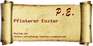 Pfisterer Eszter névjegykártya